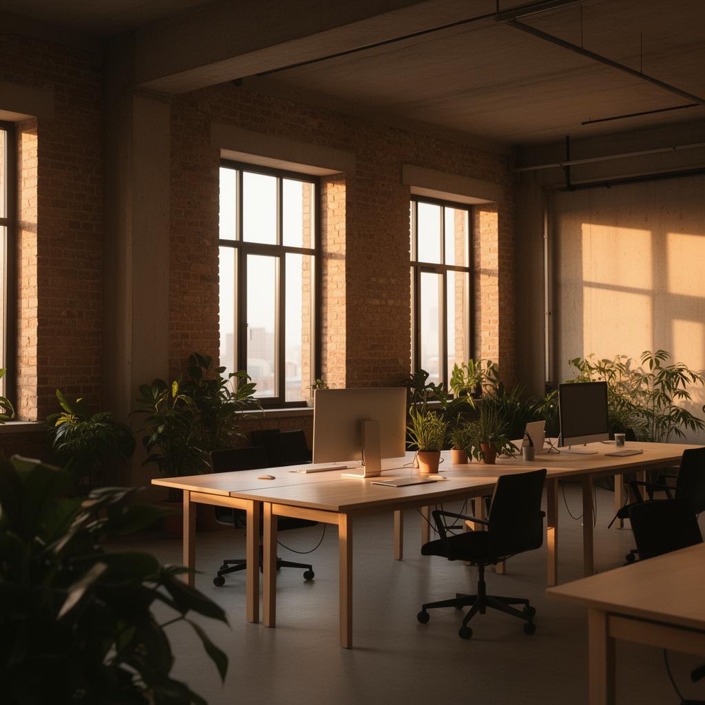 Origin X Empire student startup incubator office with desks and natural light